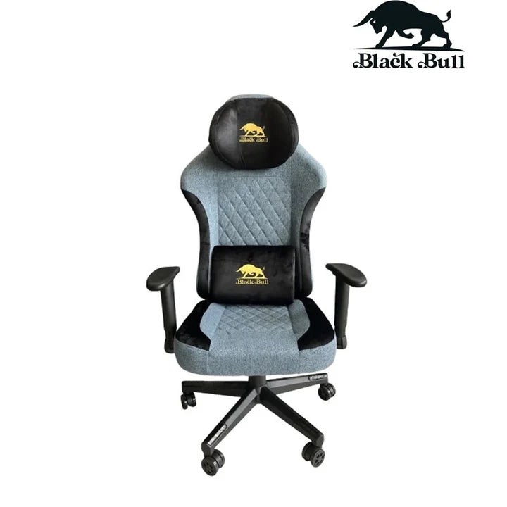 Black Bull Gaming Chair With Molded Headrest Up & Down - Fabric Black Bull Gaming Chair With Molded Headrest Up & Down - Fabric